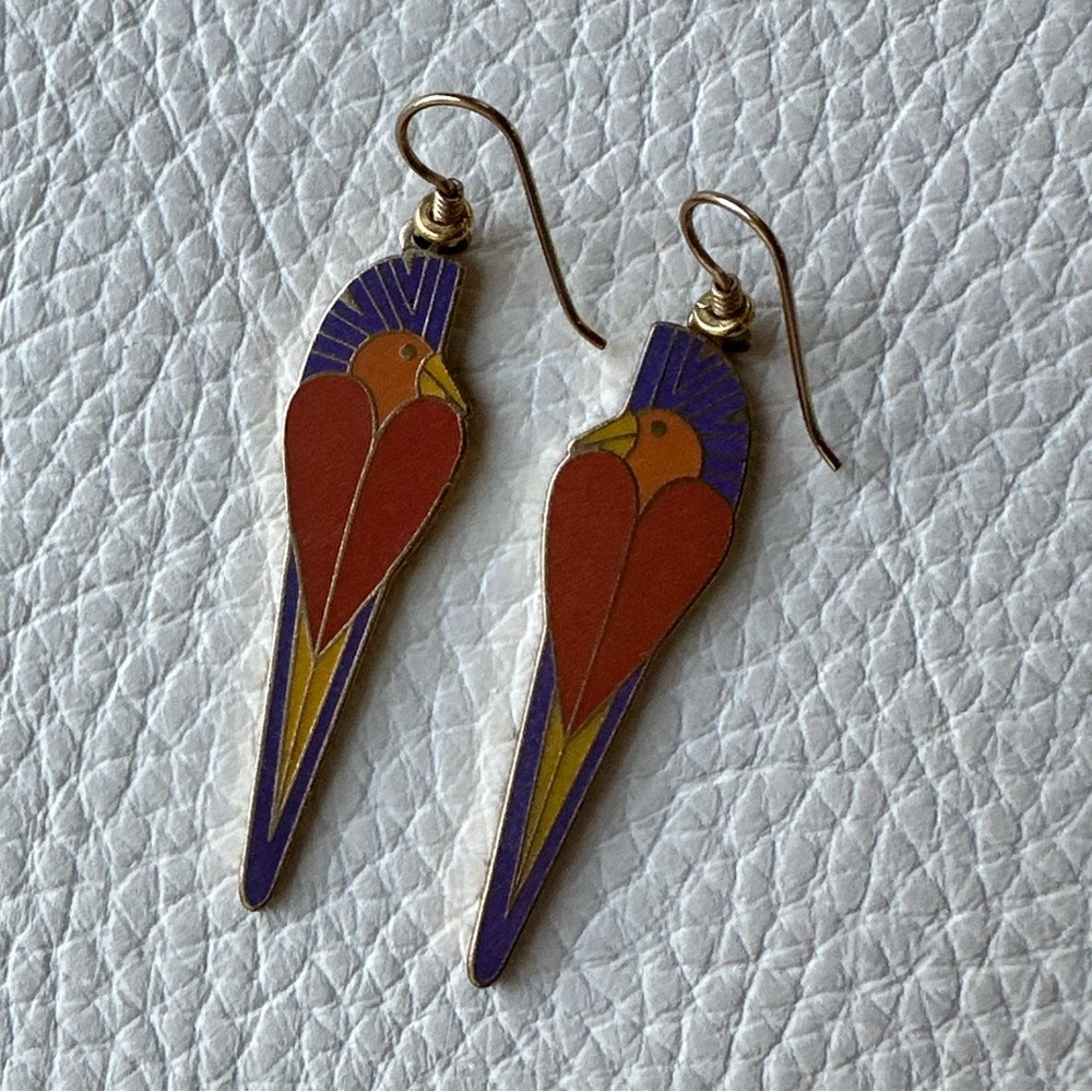 Laurel Burch “COCKATOO” Bird Earrings